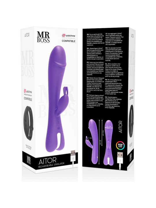 VIBRADOR RABBIT AITOR DUAL MOTOR WATCHME COMPATIBLE DE LA MARCA MR. BOSS