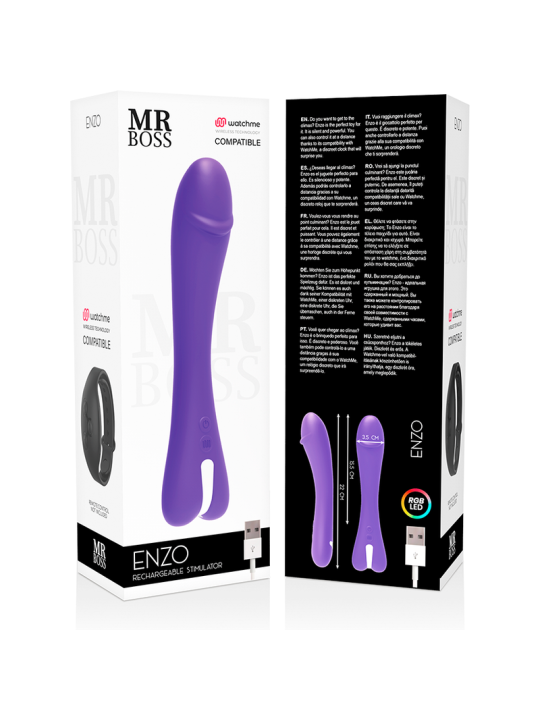 ENZO VIBRADOR INALÁMBRICO WATCHME 10 MODOS SILICONA DE LA MARCA MR. BOSS