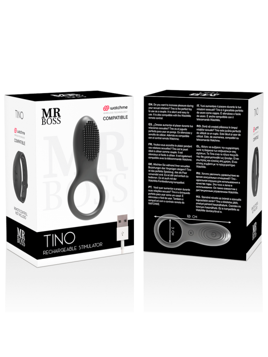 ANILLO VIBRADOR TINO WATCHME COMPATIBLE CON CONTROL REMOTO DE LA MARCA MR. BOSS