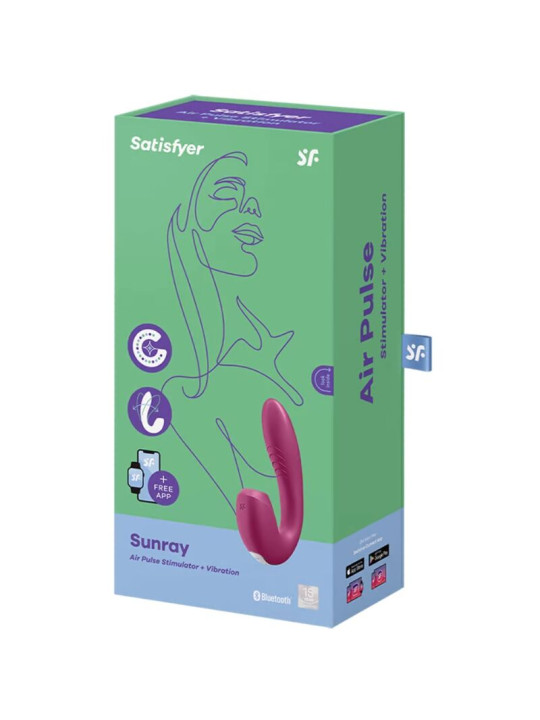 SATISFYER SUNRAY VIBRADOR APP CONEJO SILICONA ROJO DE LA MARCA SATISFYER CONNECT