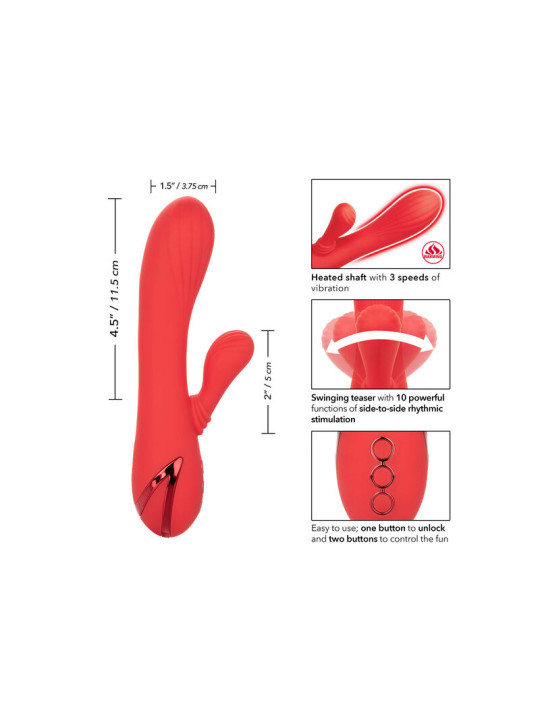 VIBRADOR DE CONEJO CALENTADO CON 3 VELOCIDADES DE LA MARCA CALEXOTICS