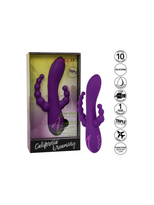 MASAJEADOR TRIPLE ACCIÓN LONG BEACH PURPLE DE LA MARCA CALEXOTICS