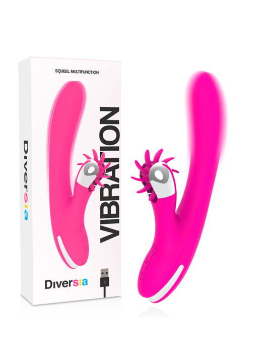 VIBRADOR BUNNY 24 CM RECARGABLE USB 7 MODOS DE LA MARCA DIVERSIA