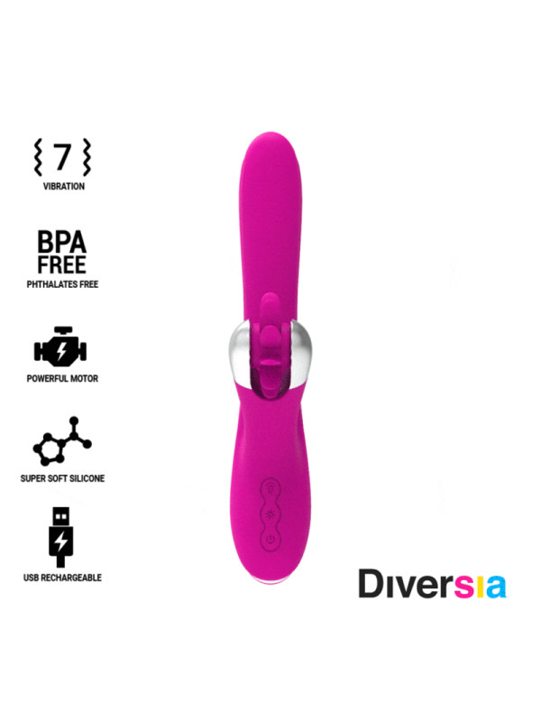 VIBRADOR BUNNY WAVES 24 CM ESTIMULACIÓN CLITORIS Y PUNTO G DE LA MARCA DIVERSIA