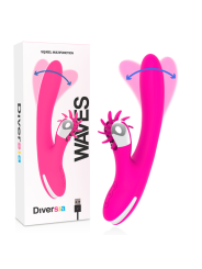 VIBRADOR BUNNY WAVES 24 CM ESTIMULACIÓN CLITORIS Y PUNTO G DE LA MARCA DIVERSIA