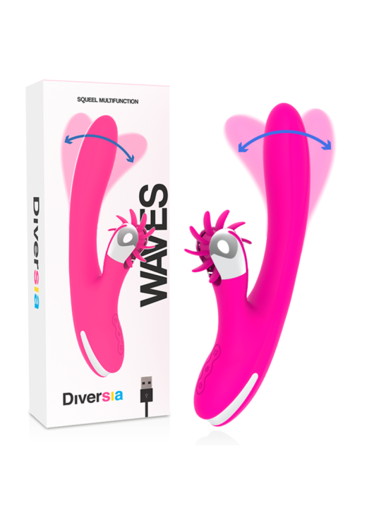 VIBRADOR BUNNY WAVES 24 CM ESTIMULACIÓN CLITORIS Y PUNTO G DE LA MARCA DIVERSIA