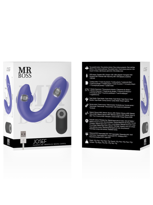 VIBRADOR DUAL JOSEF CON CONTROL REMOTO PARA PAREJAS DE LA MARCA MR. BOSS