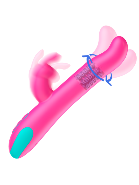 VIBRADOR PLUTO RABBIT CON TECNOLOGÍA WATCHME REMOTO DE LA MARCA HAPPY LOKY