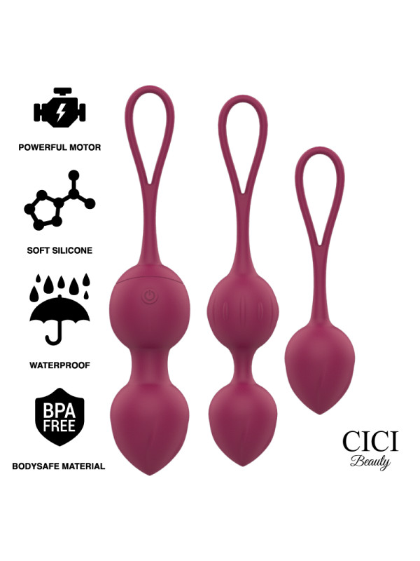 BOLAS KEGEL VIBRANTES SILICONA PREMIUM CON MANDO REMOTO DE LA MARCA CICI BEAUTY