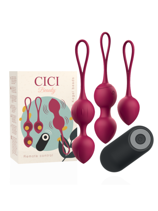 BOLAS KEGEL VIBRANTES SILICONA PREMIUM CON MANDO REMOTO DE LA MARCA CICI BEAUTY