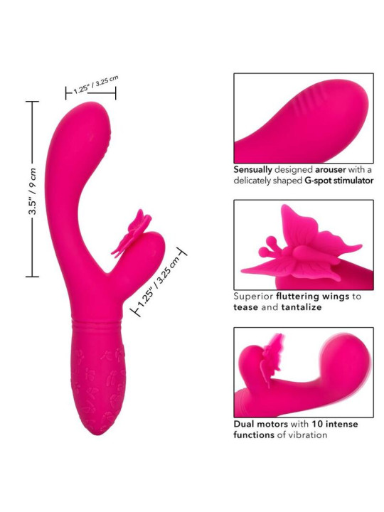 VIBRADOR MARIPOSA RECARGABLE 10 MODOS ROSA DE LA MARCA CALEXOTICS
