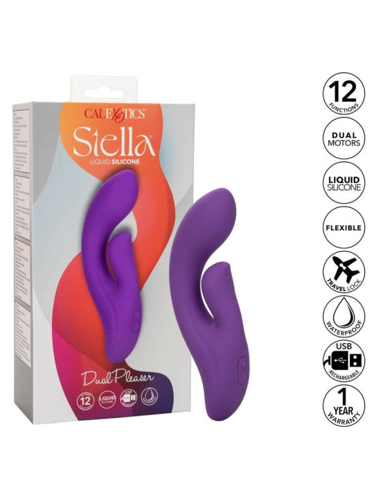 MASAJEADOR DUAL STELLA 12 FUNCIONES VIOLETA DE LA MARCA CALEXOTICS