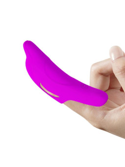 VIBRADOR DE DEDO SILICONA 10 FUNCIONES DELPHINI MORADO DE LA MARCA PRETTY LOVE