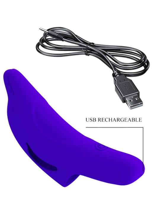 VIBRADOR DE DEDO 10 FUNCIONES SILICONA AZUL OSCURO DE LA MARCA PRETTY LOVE