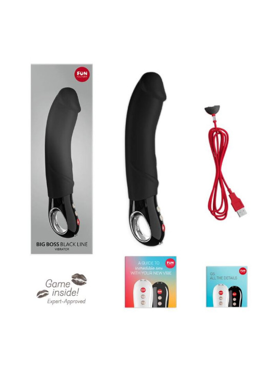 VIBRADOR BIG BOSS NEGRO FLEXIFUN SILICONA SEGURA DE LA MARCA FUN FACTORY