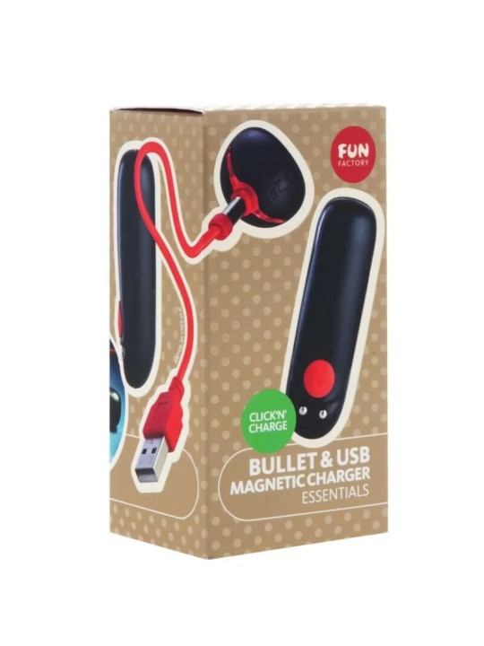 VIBRADOR NEGRO BALA 5 VELOCIDADES USB RECARGABLE DE LA MARCA FUN FACTORY