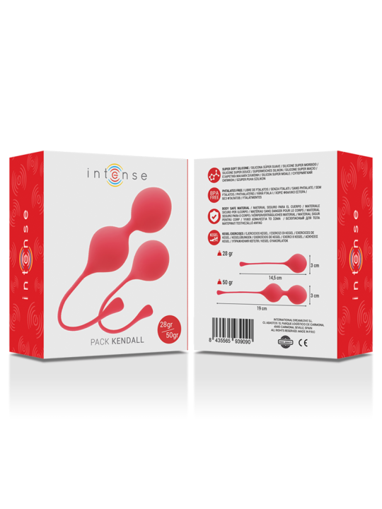 BOLAS KEGEL SILICONA SUAVE ENTRENAMIENTO PÉLVICO KENDALL DE LA MARCA INTENSE HEALTH & FUN