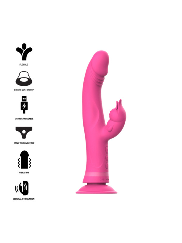 VIBRADOR RABBIT JULIO SILICONA ROSA 30 MODOS DE LA MARCA INTENSE FUN