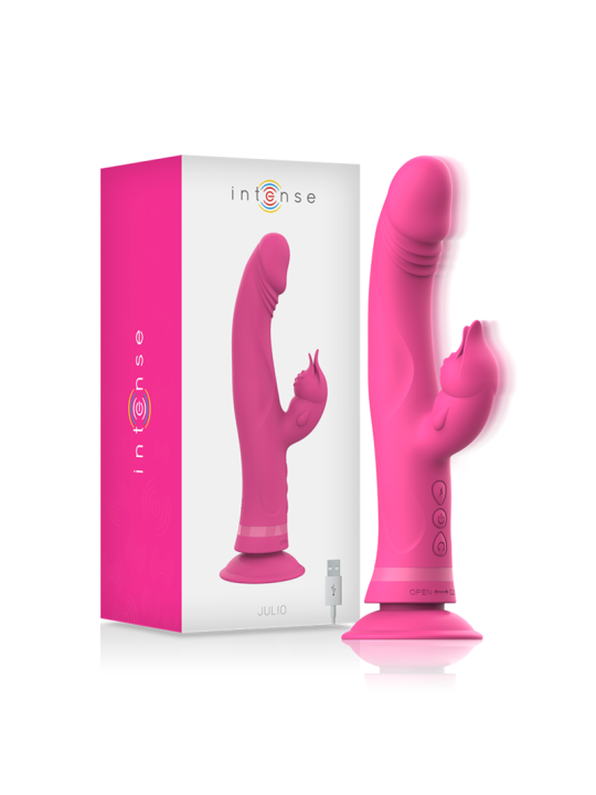 VIBRADOR RABBIT JULIO SILICONA ROSA 30 MODOS DE LA MARCA INTENSE FUN
