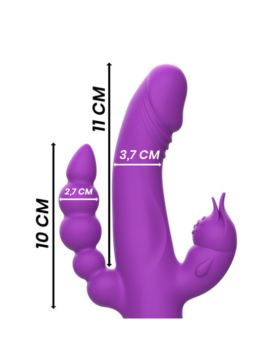 VIBRADOR RABBIT TRIPLE MOTOR SILICONA 30 MODOS CASANOVA DE LA MARCA INTENSE FUN