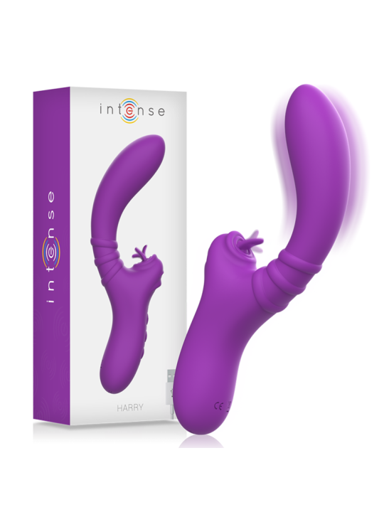 VIBRADOR FLEXIBLE HARRY CON LENGUA Y 20 MODOS MORADO DE LA MARCA INTENSE FUN