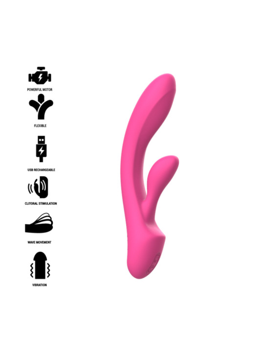 VIBRADOR RABBIT DOBLE ESTIMULACIÓN SILICONA ROSA LUIGI DE LA MARCA INTENSE FUN