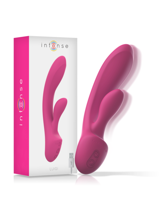 VIBRADOR RABBIT DOBLE ESTIMULACIÓN SILICONA ROSA LUIGI DE LA MARCA INTENSE FUN