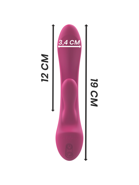 VIBRADOR RABBIT DOBLE ESTIMULACIÓN SILICONA ROSA LUIGI DE LA MARCA INTENSE FUN