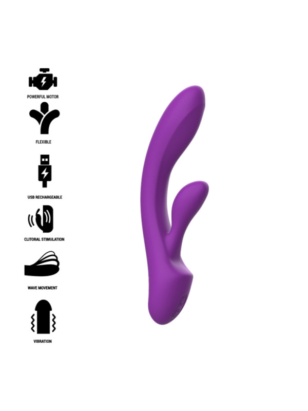 VIBRADOR RABBIT DOBLE ESTIMULACIÓN SILICONA LIQUIDA DE LA MARCA INTENSE FUN