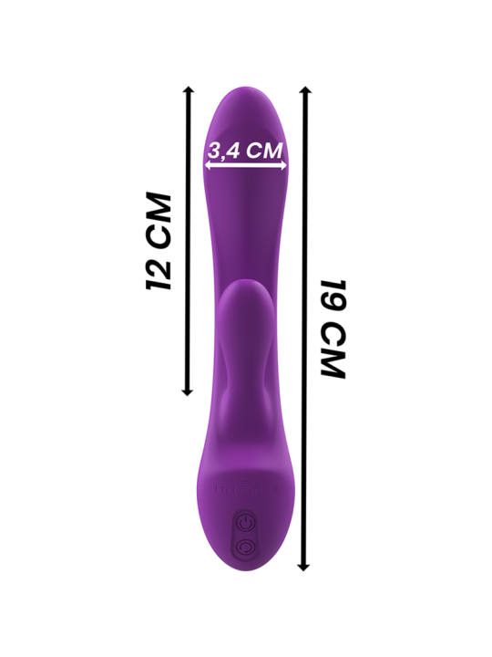 VIBRADOR RABBIT DOBLE ESTIMULACIÓN SILICONA LIQUIDA DE LA MARCA INTENSE FUN
