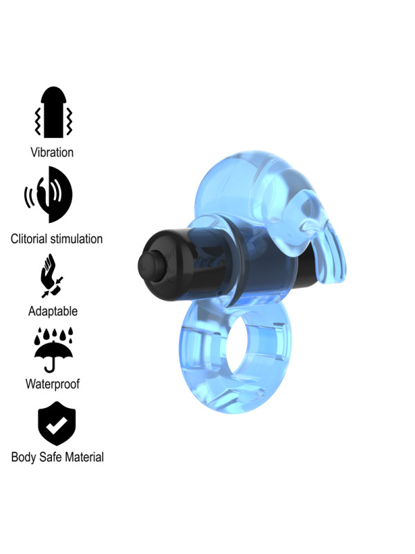 ANILLO VIBRADOR RABBIT AZUL PARA PAREJAS DE LA MARCA INTENSE COUPLES TOYS