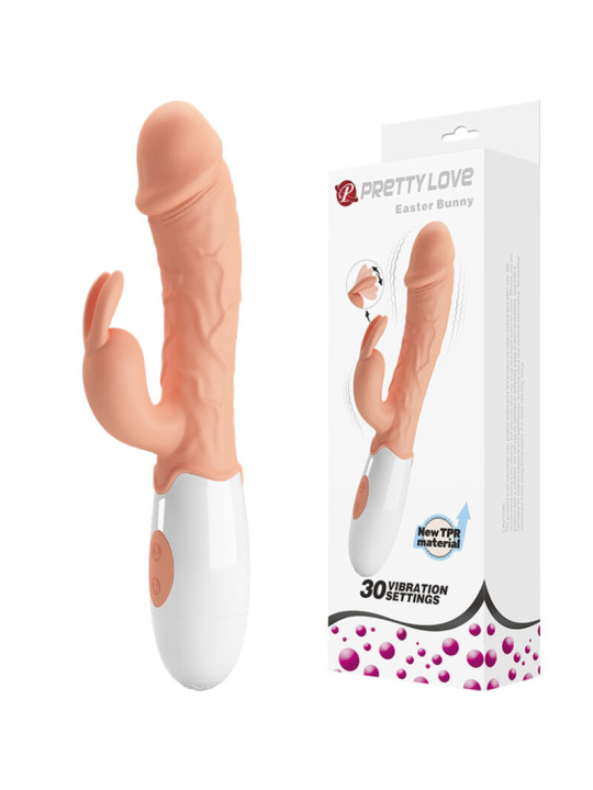 VIBRADOR CONEJO 30 MODOS CON ESTIMULADOR CLITORIS DE LA MARCA PRETTY LOVE