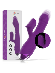 VIBRADOR RECARGABLE IGGY CON ESTIMULADOR DE CLÍTORIS MORADO DE LA MARCA INTENSE FUN
