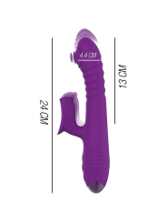 VIBRADOR RECARGABLE IGGY CON ESTIMULADOR DE CLÍTORIS MORADO DE LA MARCA INTENSE FUN