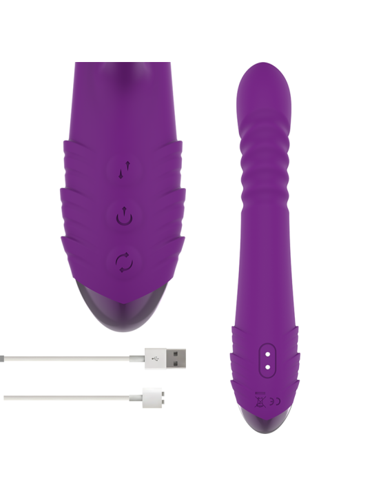 VIBRADOR RECARGABLE IGGY CON ESTIMULADOR DE CLÍTORIS MORADO DE LA MARCA INTENSE FUN