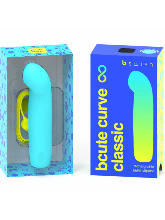 VIBRADOR BCUTE CURVE INFINITE SILICONA AZUL RECARGABLE DE LA MARCA B SWISH