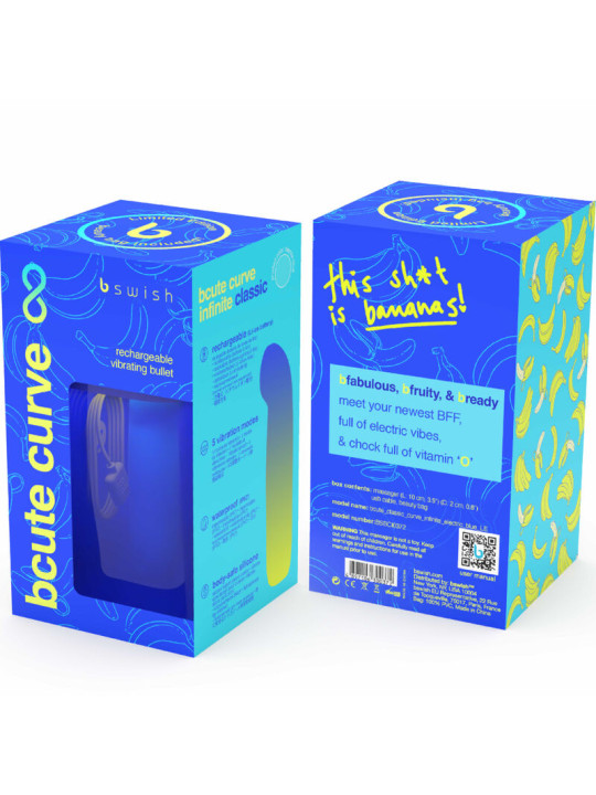 VIBRADOR BCUTE CURVE INFINITE SILICONA AZUL RECARGABLE DE LA MARCA B SWISH