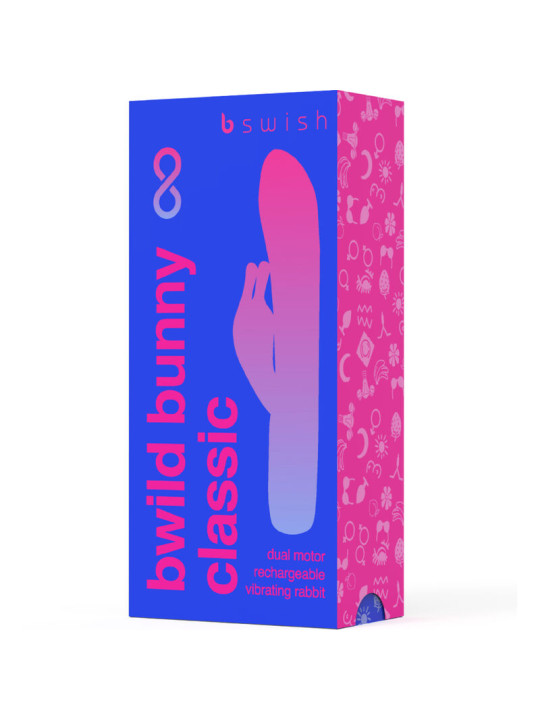 VIBRADOR RECARGABLE BWILD BUNNY INFINITE SILICONA AZUL DE LA MARCA B SWISH