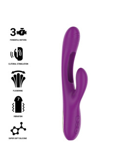 VIBRADOR APOLO RECARGABLE 7 VIBRACIONES LENGUA OSCILANTE MORADO DE LA MARCA INTENSE FUN