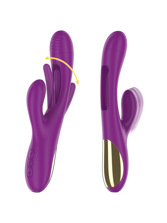 VIBRADOR APOLO RECARGABLE 7 VIBRACIONES LENGUA OSCILANTE MORADO DE LA MARCA INTENSE FUN