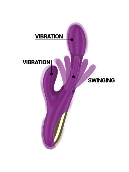 VIBRADOR APOLO RECARGABLE 7 VIBRACIONES LENGUA OSCILANTE MORADO DE LA MARCA INTENSE FUN