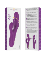 VIBRADOR APOLO RECARGABLE 7 VIBRACIONES LENGUA OSCILANTE MORADO DE LA MARCA INTENSE FUN