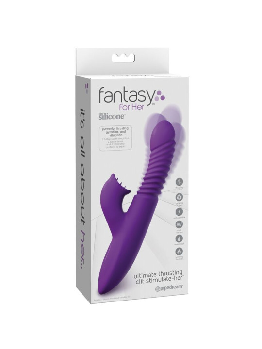 ESTIMULADOR CLITORIS CON FUNCION CALOR OSCILACION Y VIBRACION VIOLETA DE LA MARCA FANTASY FOR HER