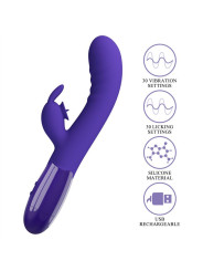 VIBRADOR RABBIT 30 FUNCIONES RECARGABLE VIOLETA DE LA MARCA PRETTY LOVE YOUTH