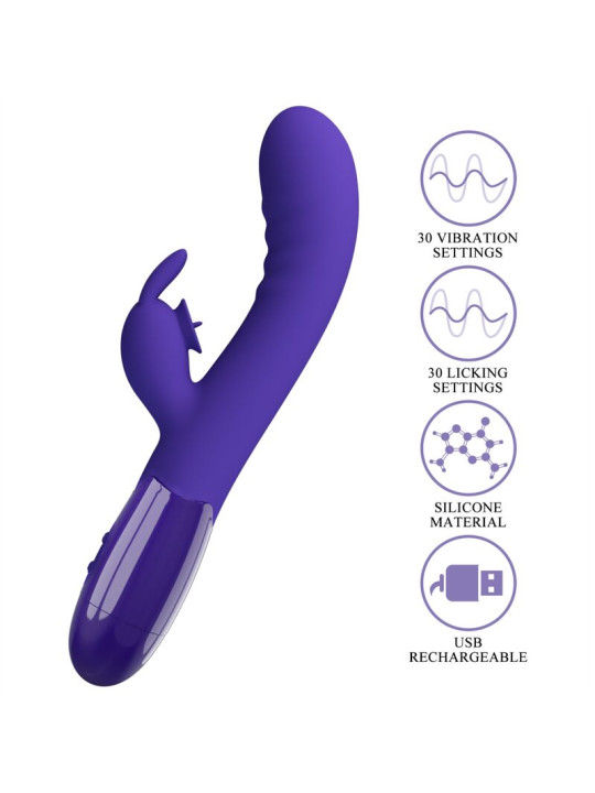 VIBRADOR RABBIT 30 FUNCIONES RECARGABLE VIOLETA DE LA MARCA PRETTY LOVE YOUTH