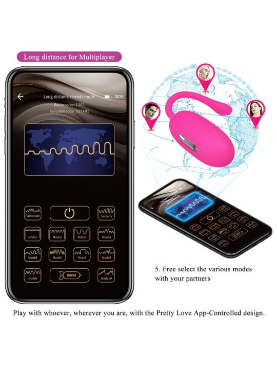 HUEVO VIBRADOR DOREEN RECARGABLE MAGENTA - PRETTY LOVE DE LA MARCA PRETTY LOVE SMART