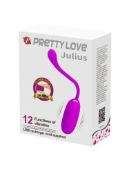 HUEVO VIBRADOR RECARGABLE IMPERMEABLE 12 MODOS MORADO DE LA MARCA PRETTY LOVE SMART
