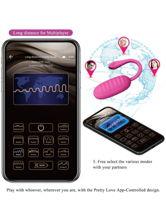HUEVO VIBRADOR RECARGABLE CATALINA ROSA PRETTY LOVE DE LA MARCA PRETTY LOVE SMART