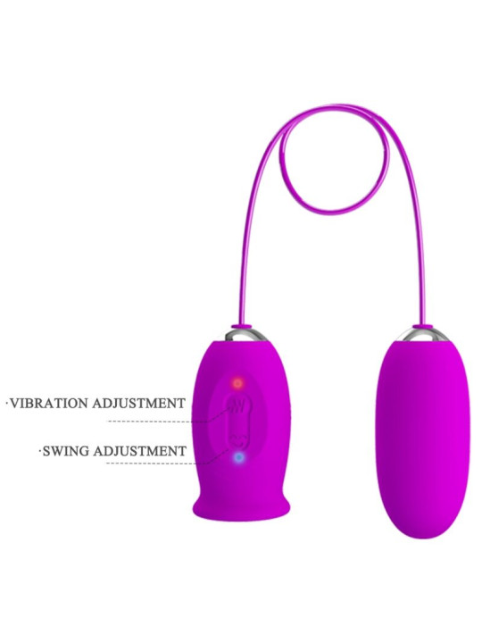 HUEVO VIBRADOR DUAL RECARGABLE 12 MODOS MORADO DE LA MARCA PRETTY LOVE FLIRTATION