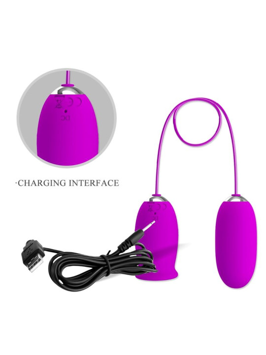 HUEVO VIBRADOR DUAL RECARGABLE 12 MODOS MORADO DE LA MARCA PRETTY LOVE FLIRTATION